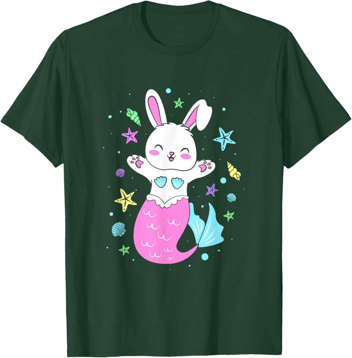 Cute Mermaid Mom Easter Bunny Mermaid Mommy T-Shirt - T-Shirt | Forest