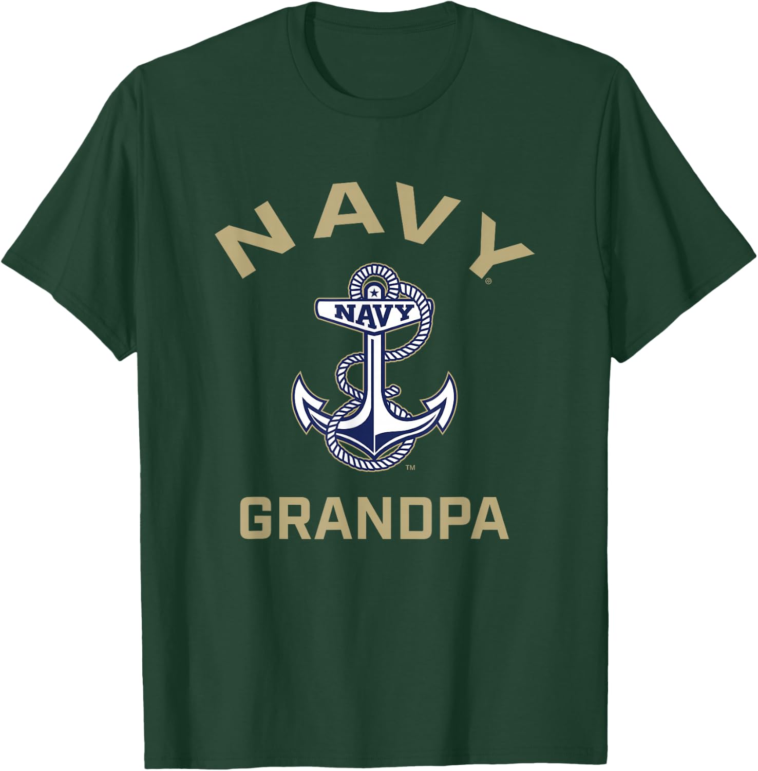 US Naval Academy Navy Midshipmen Arched Grandpa T-Shirt - T-Shirt | Forest