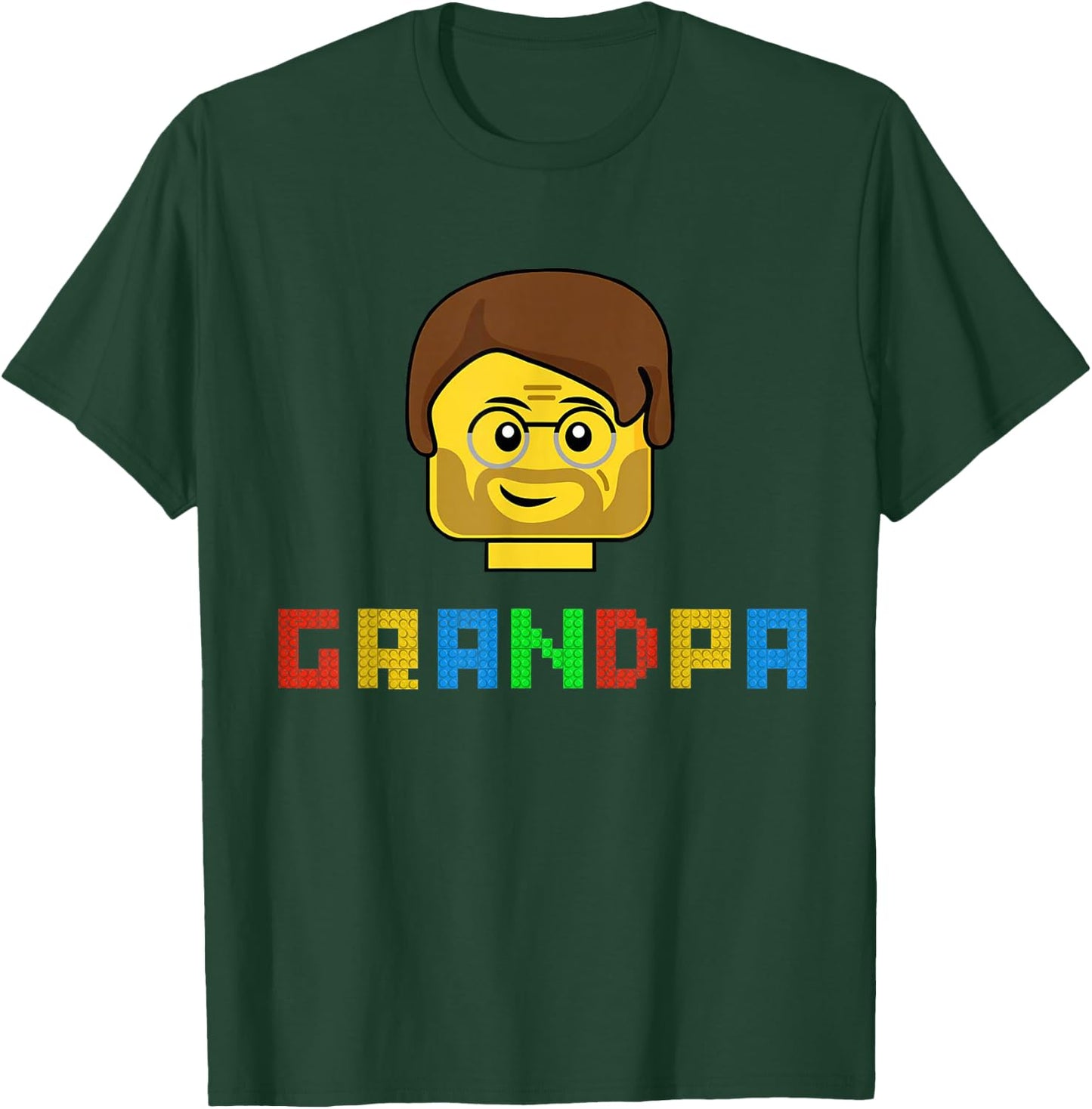 Unique Family Grandpa Master Builder Building Bricks Blocks T-Shirt - T-Shirt | Forest