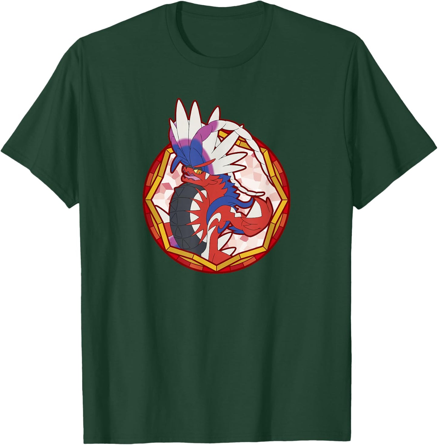 Pokémon Koraidon Sparkle Geometric Center Portrait T-Shirt - T-Shirt | Forest