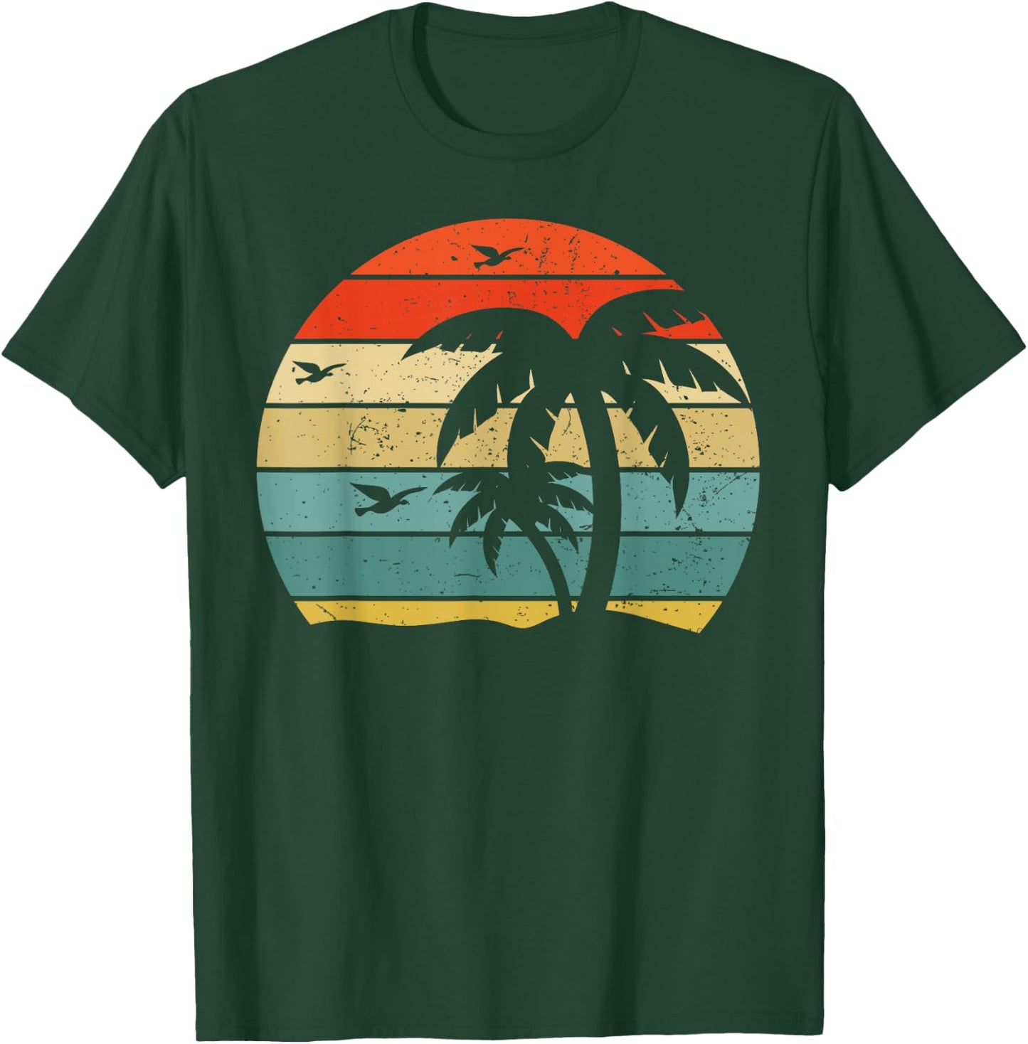 Cool Tropical Palm Trees Beach Retro Holiday Vintage T-Shirt - T-Shirt | Forest