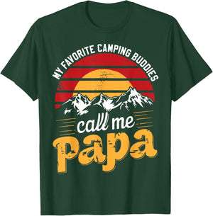 Camping Buddies Call Papa Humor Dad Grandpa Father's Day T-Shirt - T-Shirt | Forest