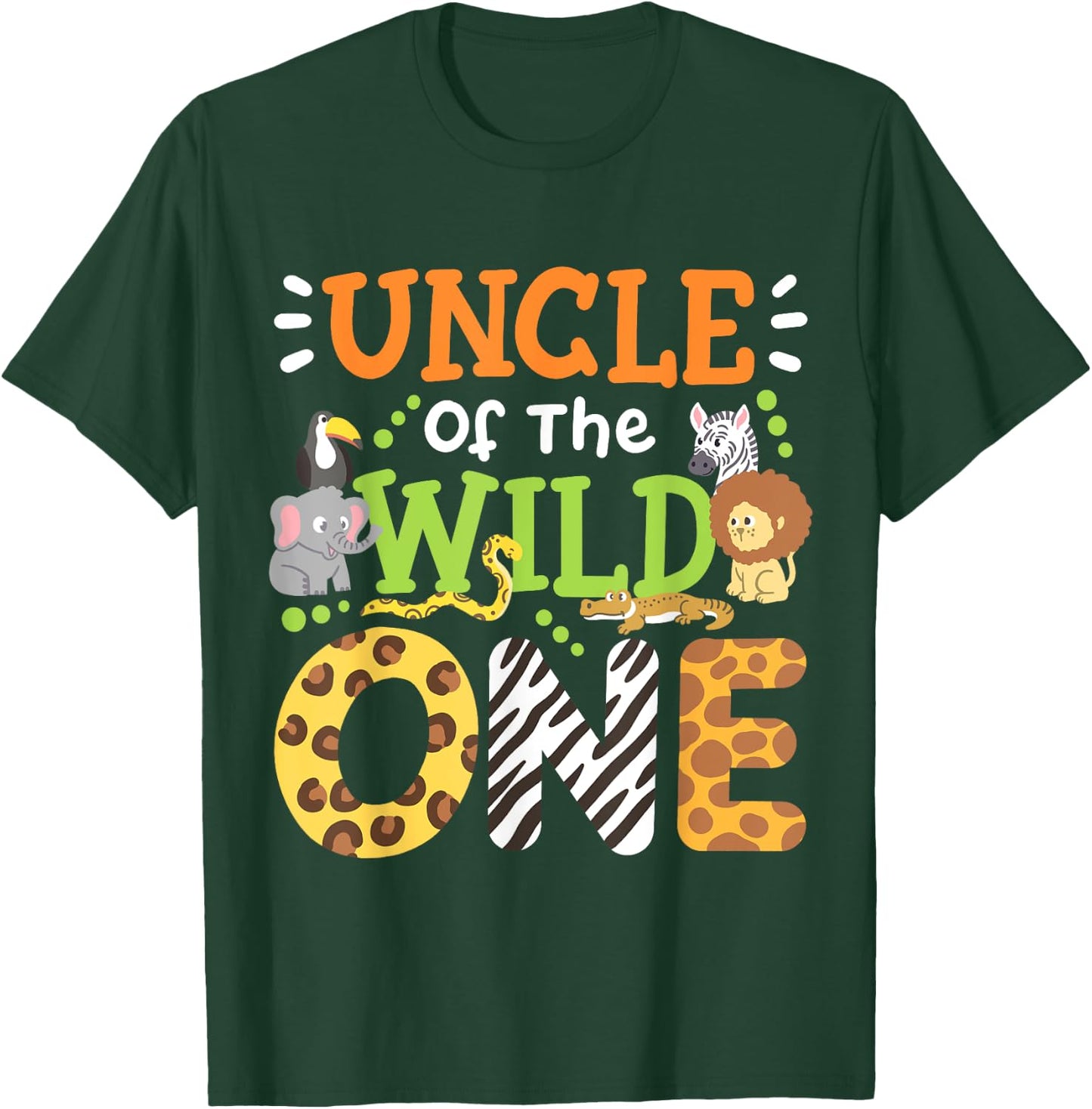Uncle Of The Wild One Kids Boys Safari Zoo Birthday Family T-Shirt - T-Shirt | Forest