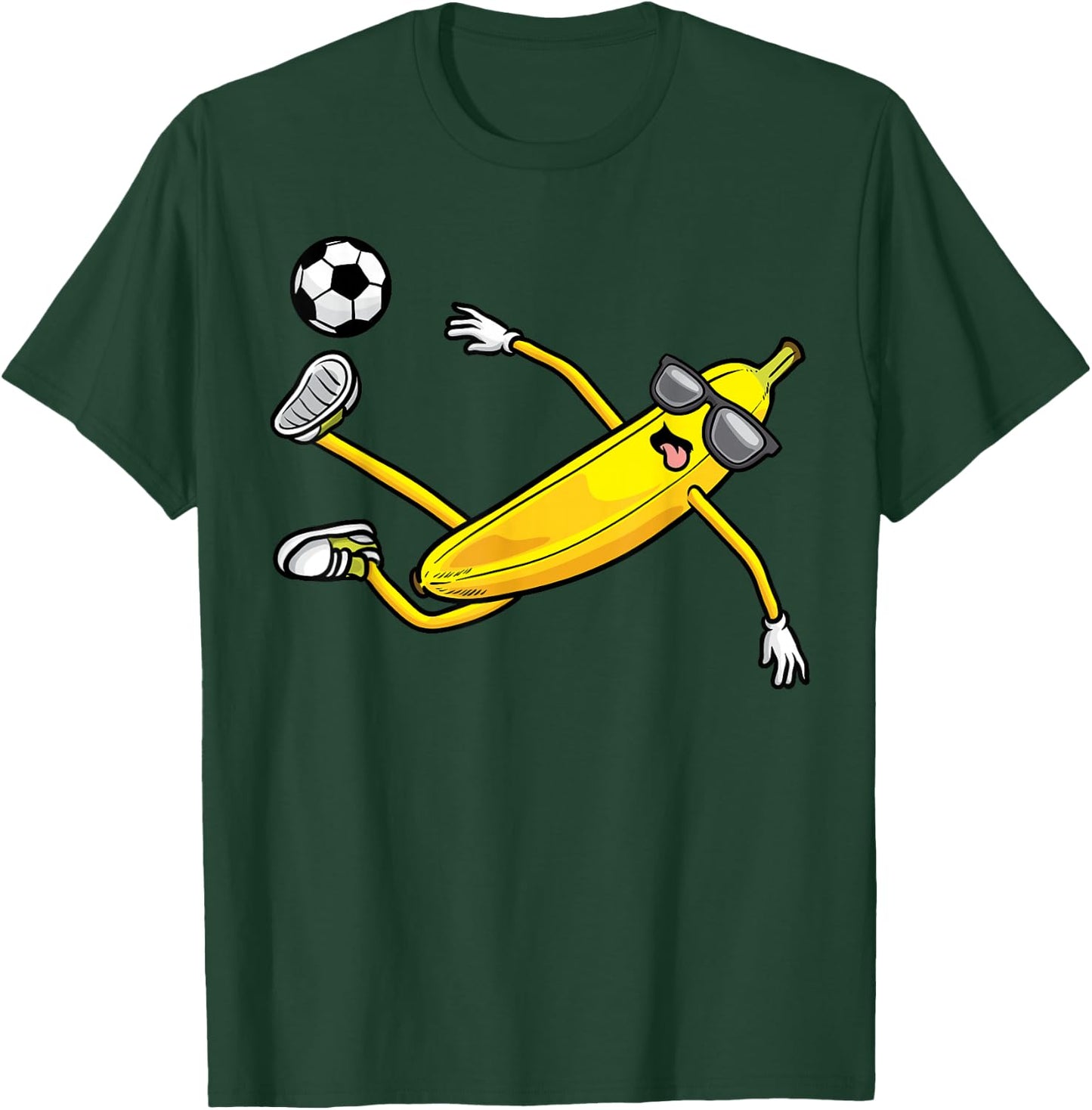 Banana Playing Soccer Fruit Soccer Player T-Shirt - T-Shirt | Forest