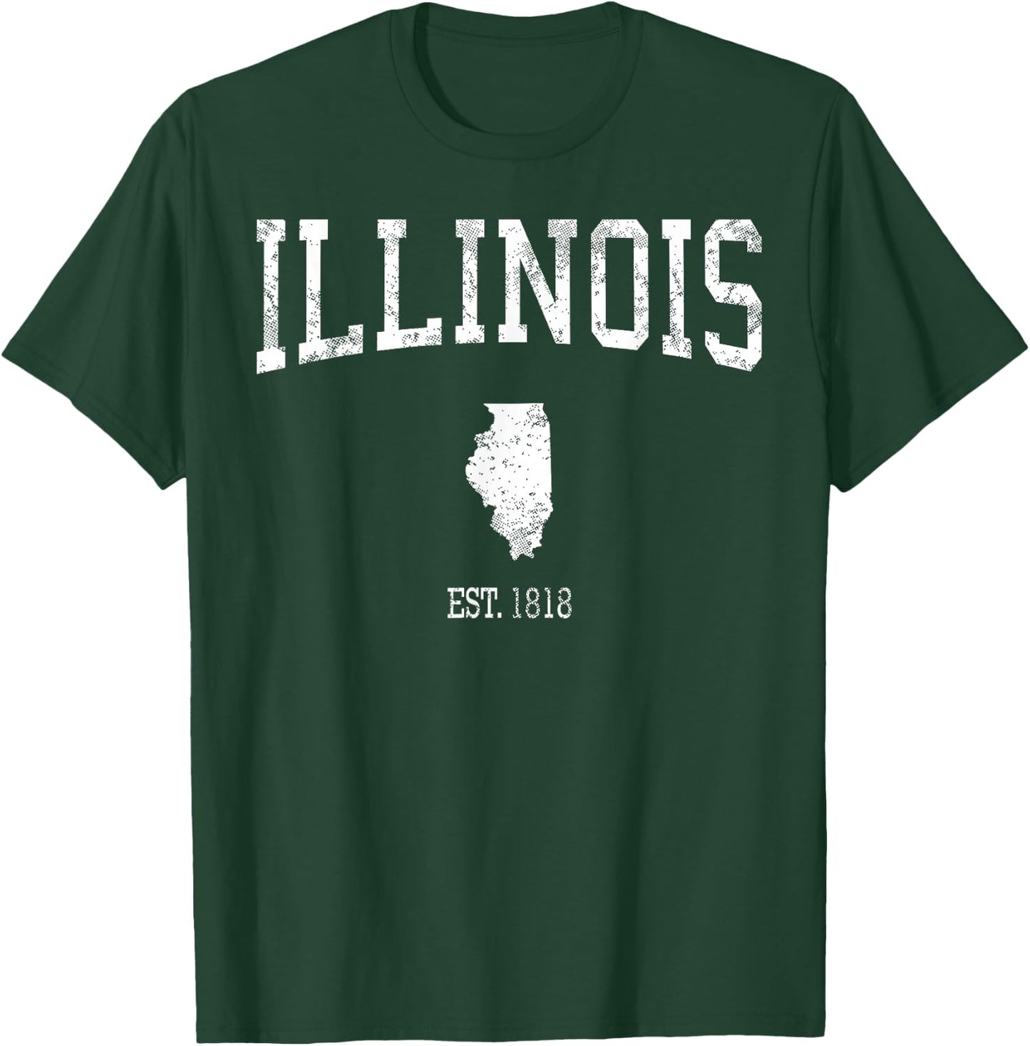 Illinois Vintage Sports Design IL T-Shirt - T-Shirt | Forest