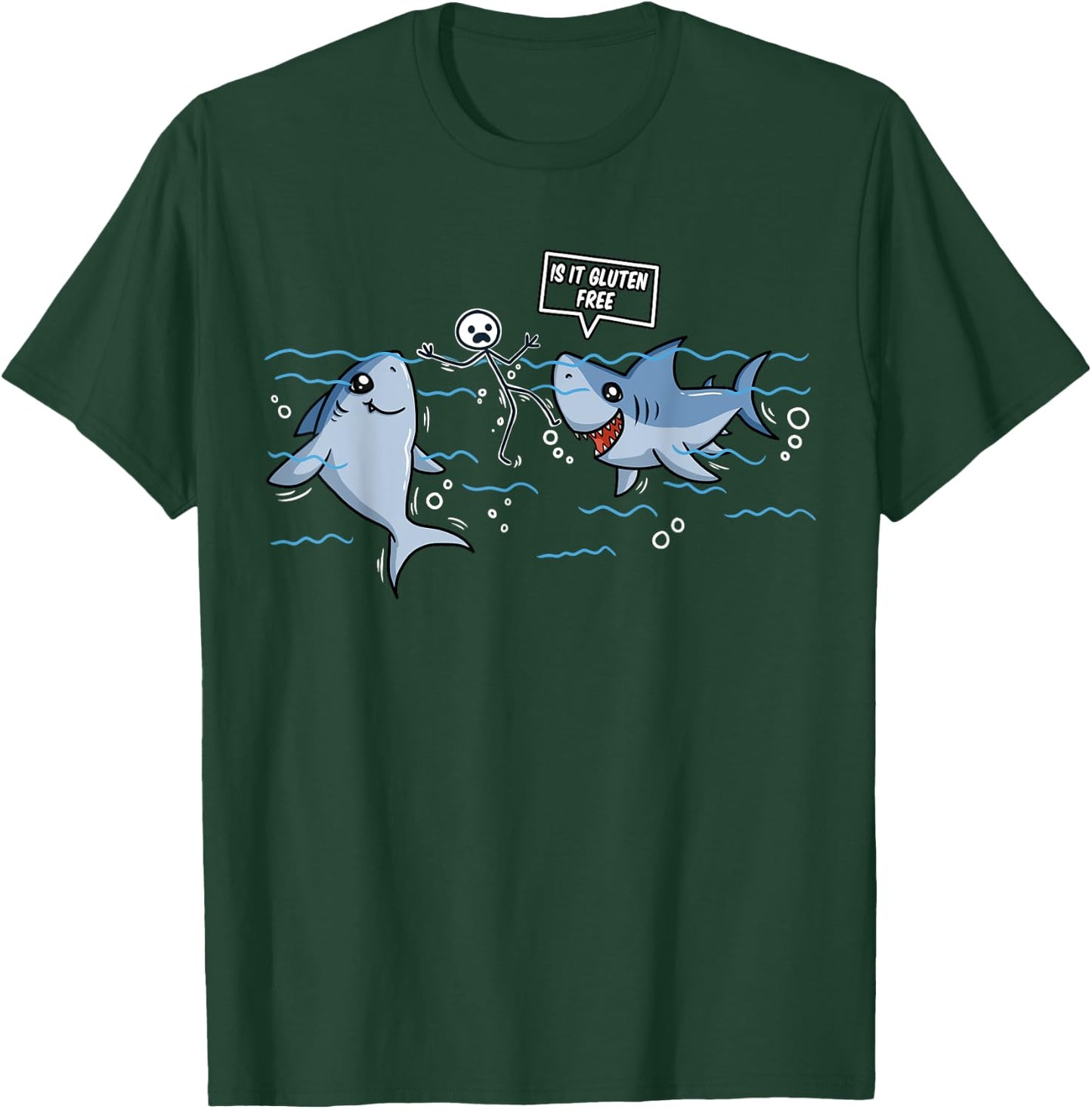 Gluten Free Shark Gift Celiac Disease T-Shirt - T-Shirt | Forest