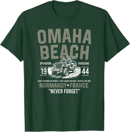 Omaha Beach 1944 Normandy France Never Forget T-Shirt - T-Shirt | Forest