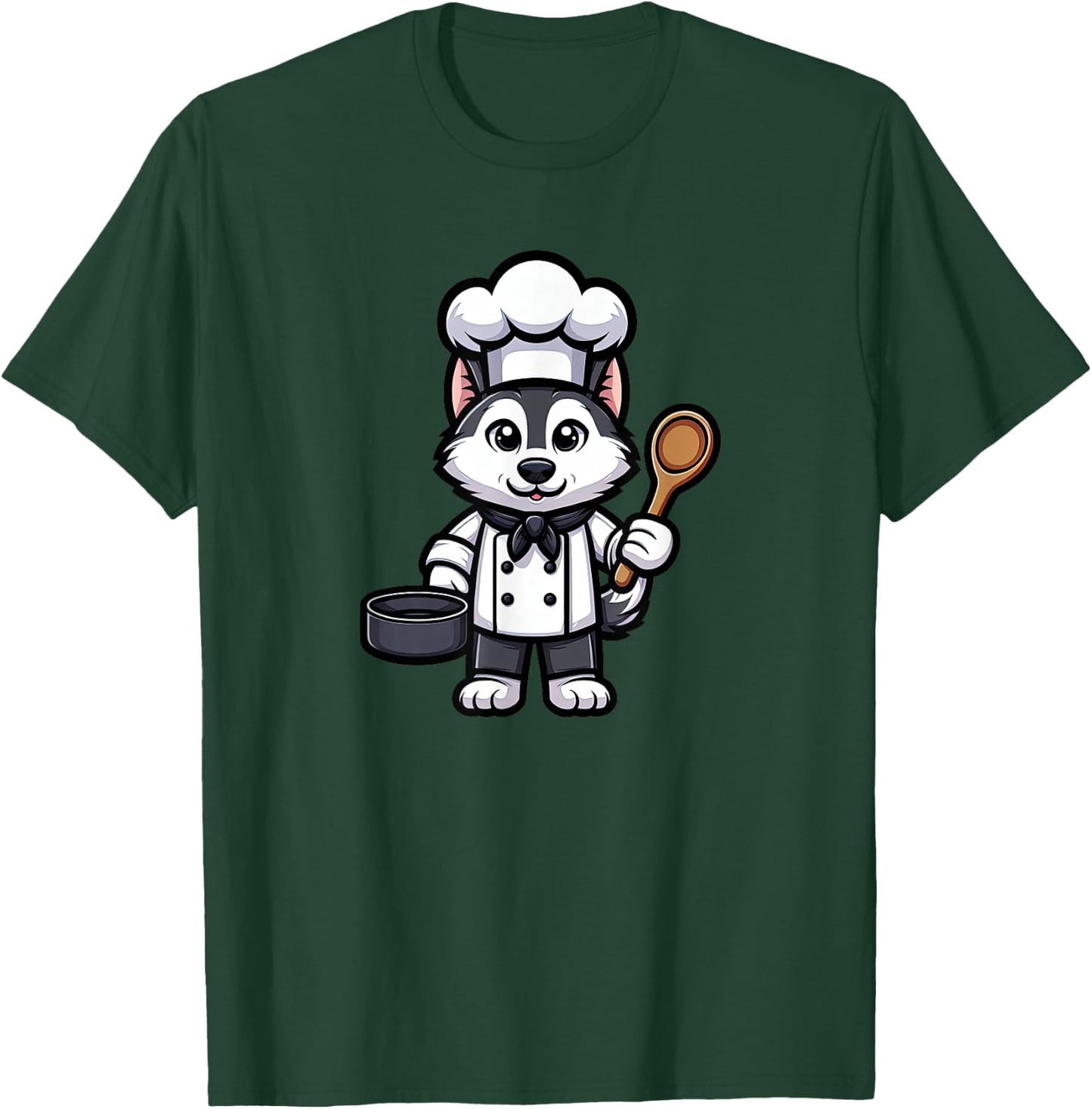 Husky Chef Dog Funny Cooking T-Shirt - T-Shirt | Forest