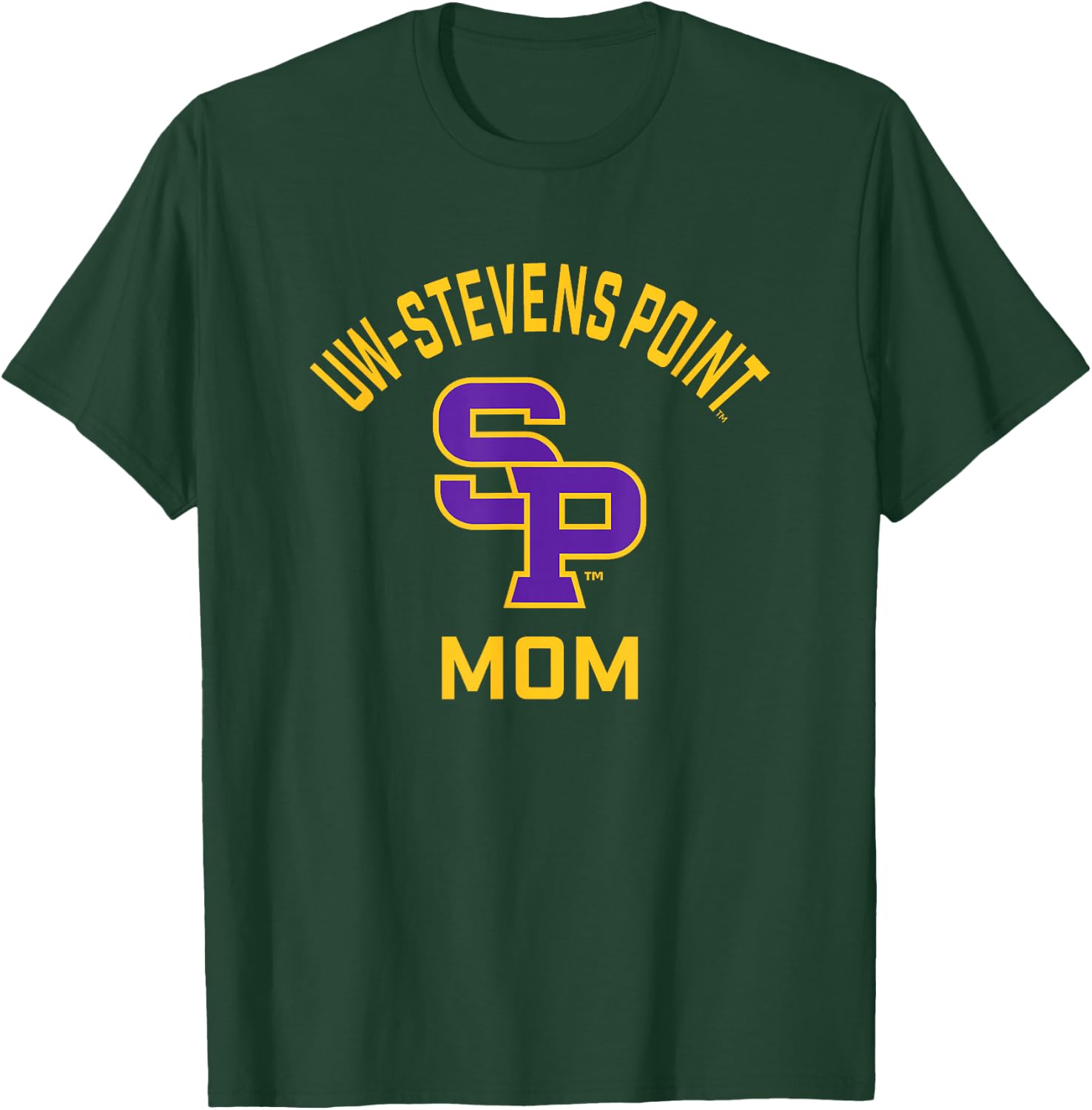 UW Stevens Point Pointers Arched Mom T-Shirt - T-Shirt | Forest