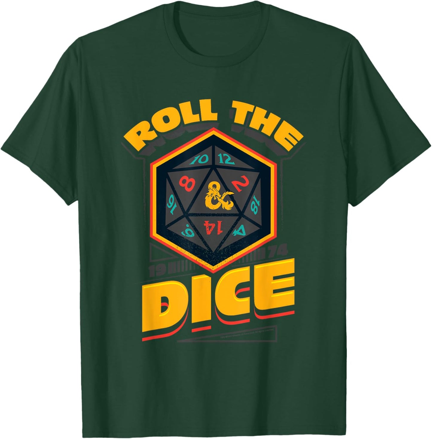 Dungeons & Dragons 1974 Roll The Dice T-Shirt - T-Shirt | Forest