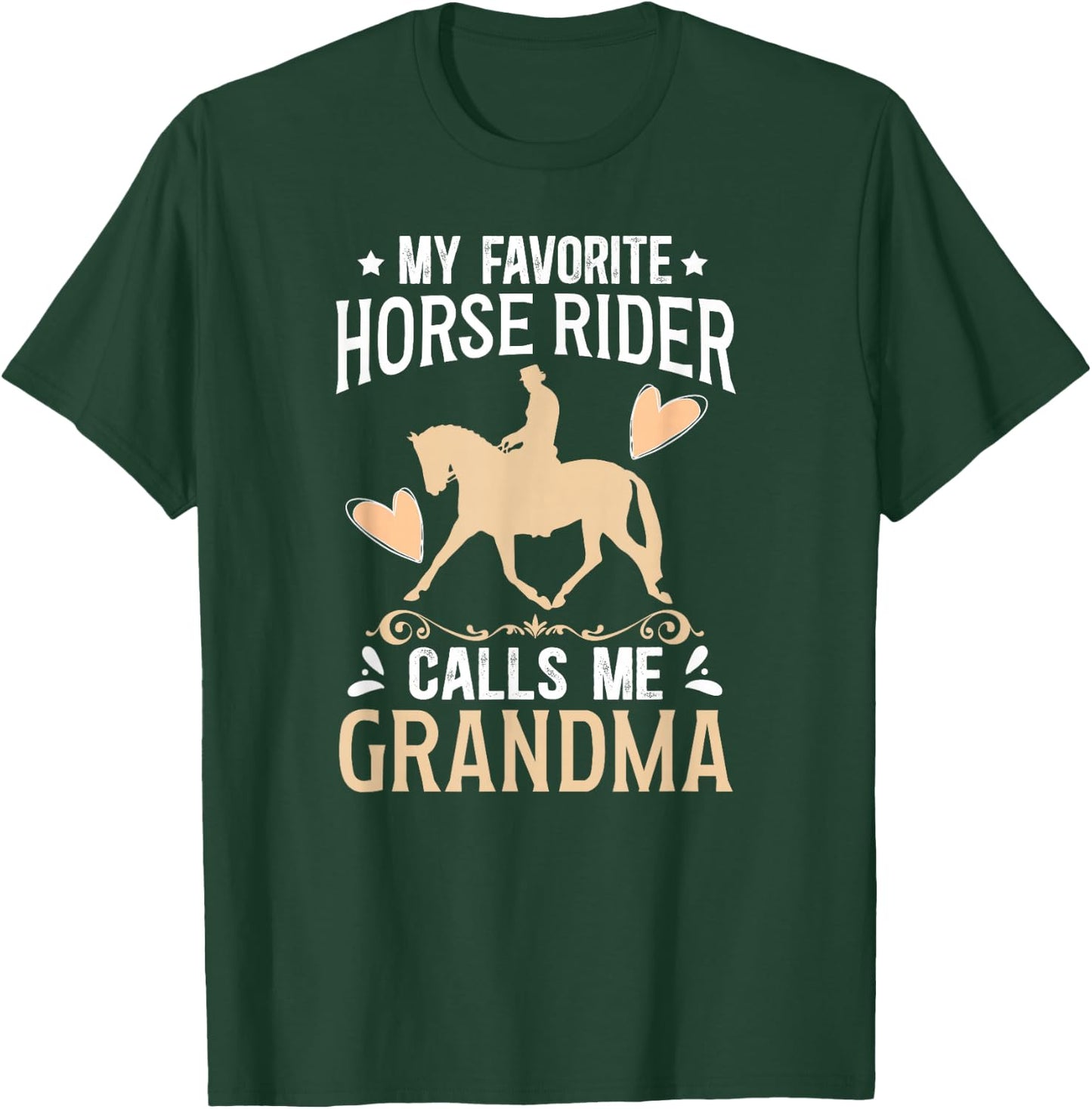 Horse Show Grandma Proud Equestrian Grandmother T-Shirt - T-Shirt | Forest