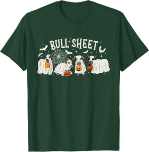 Funny Halloween Cow Bull Sheet Cow Ghost Spooky Season Farm T-Shirt - T-Shirt | Forest