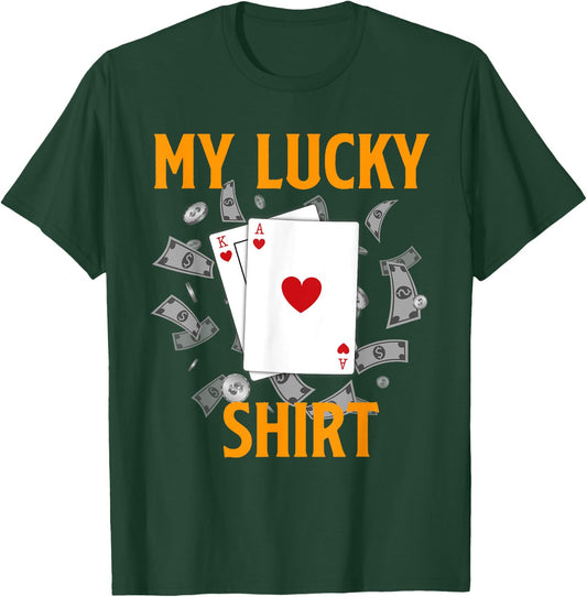 Blackjack 21 MY LUCKY BLACKJACK SHIRT Funny Gambling T-Shirt - T-Shirt | Forest