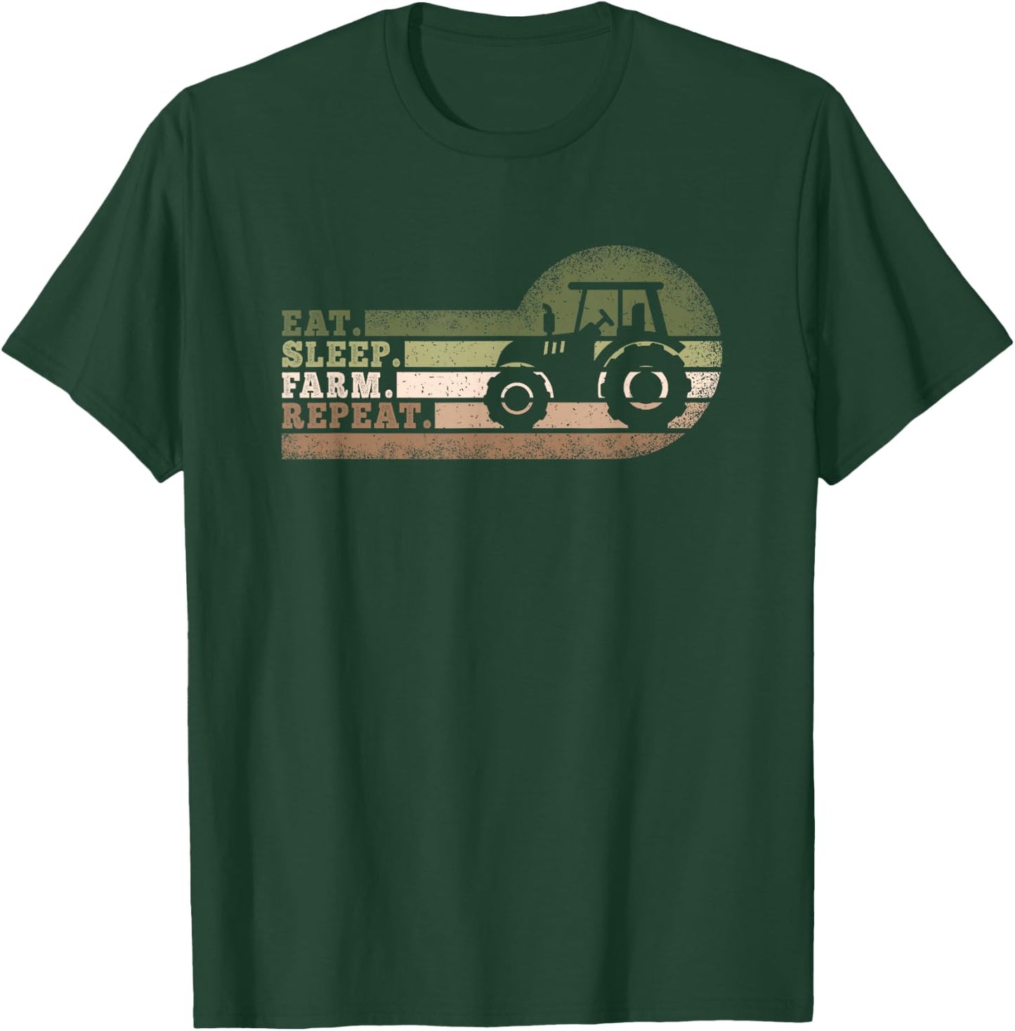 Eat Sleep Farm Repeat Tractor Funny Farming Men Women Kids T-Shirt - T-Shirt | Forest