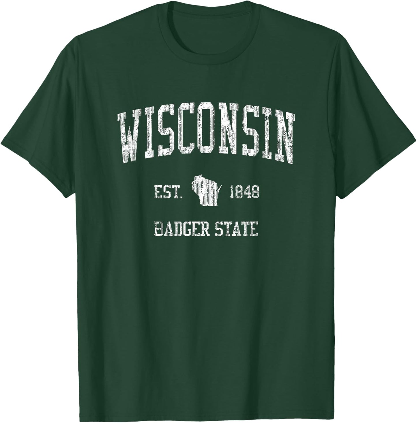Wisconsin Vintage Sports Design Wisconsinan WI T-Shirt - T-Shirt | Forest