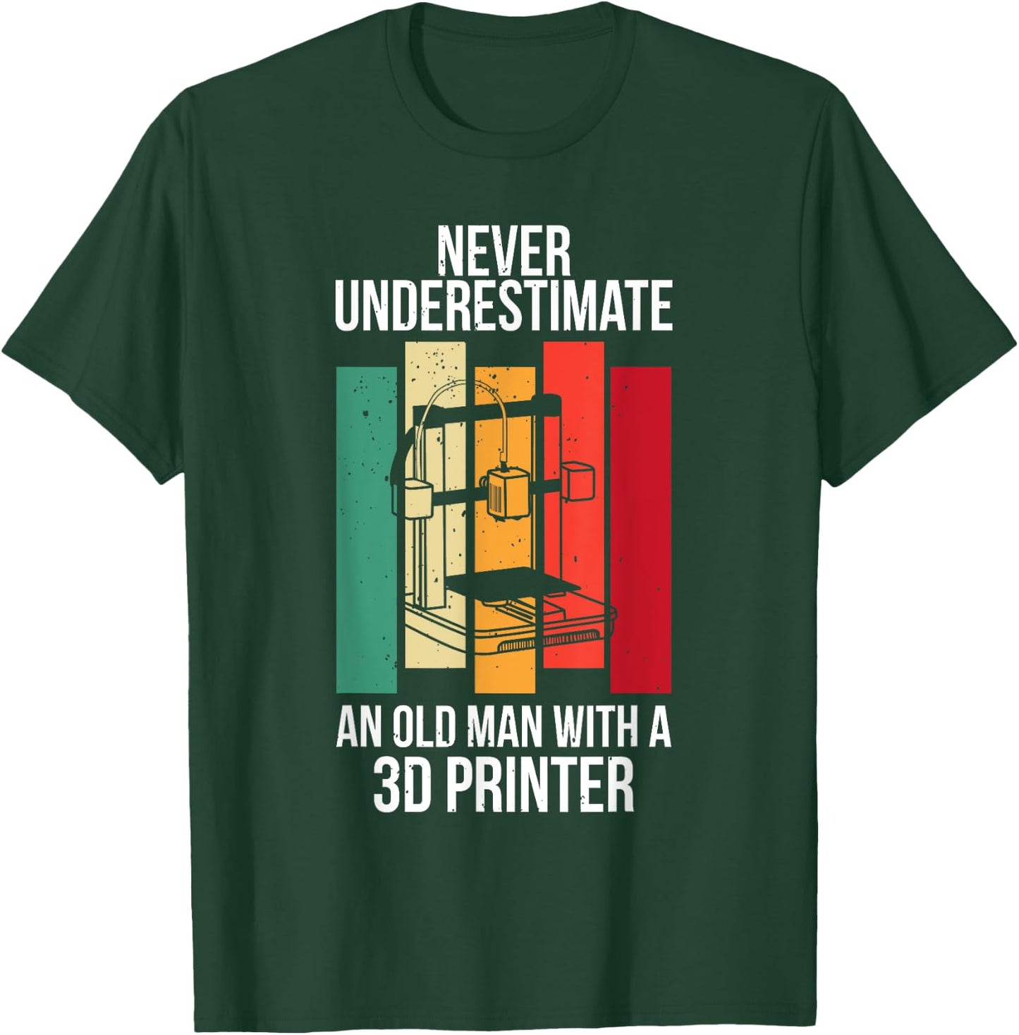 Funny Grandpa 3D Printer Filament Printing Machine Lover Gag T-Shirt - T-Shirt | Forest