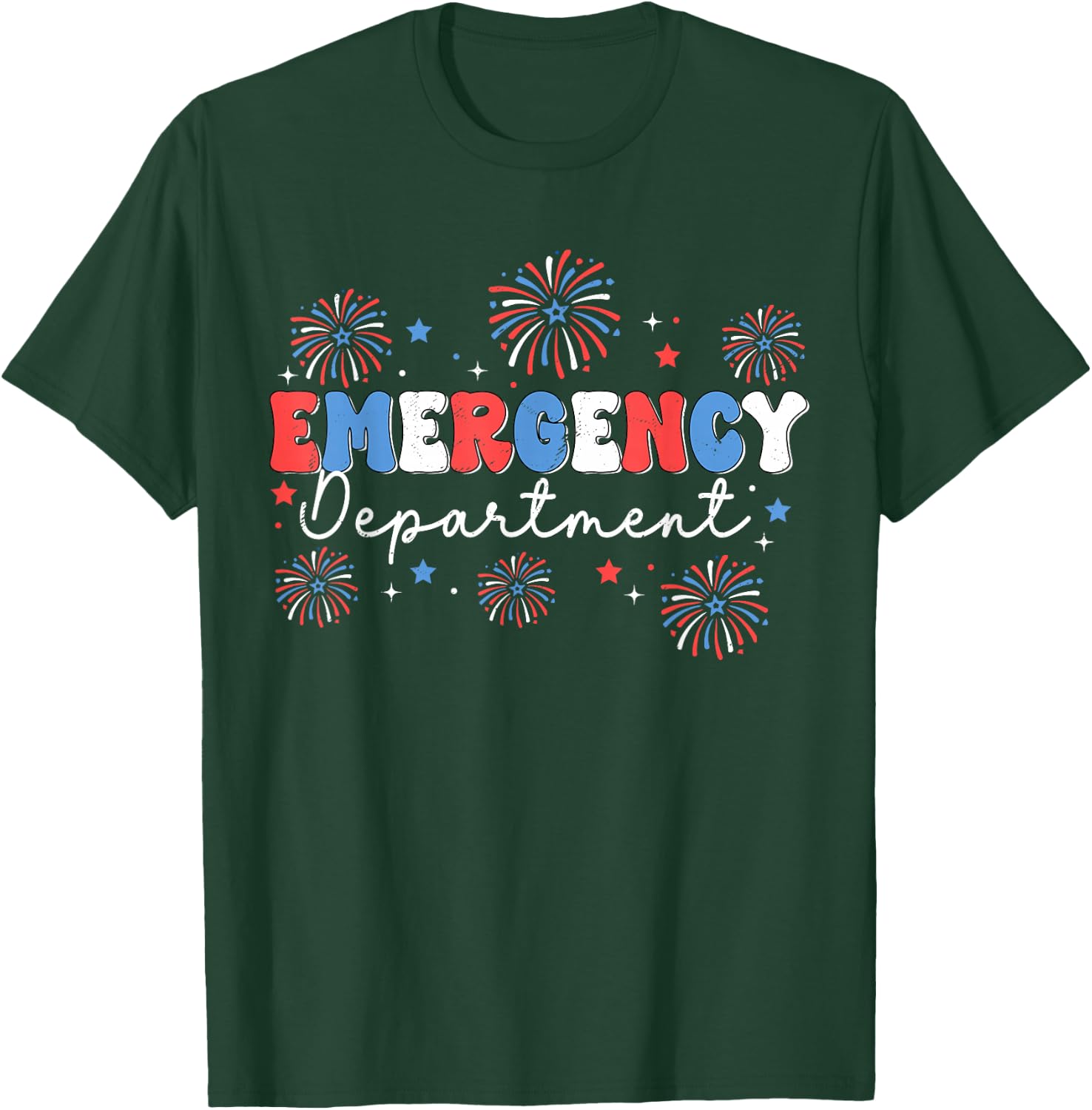 Emergency Department 4th of July USA Emergency Room Nurse T-Shirt - T-Shirt | Forest