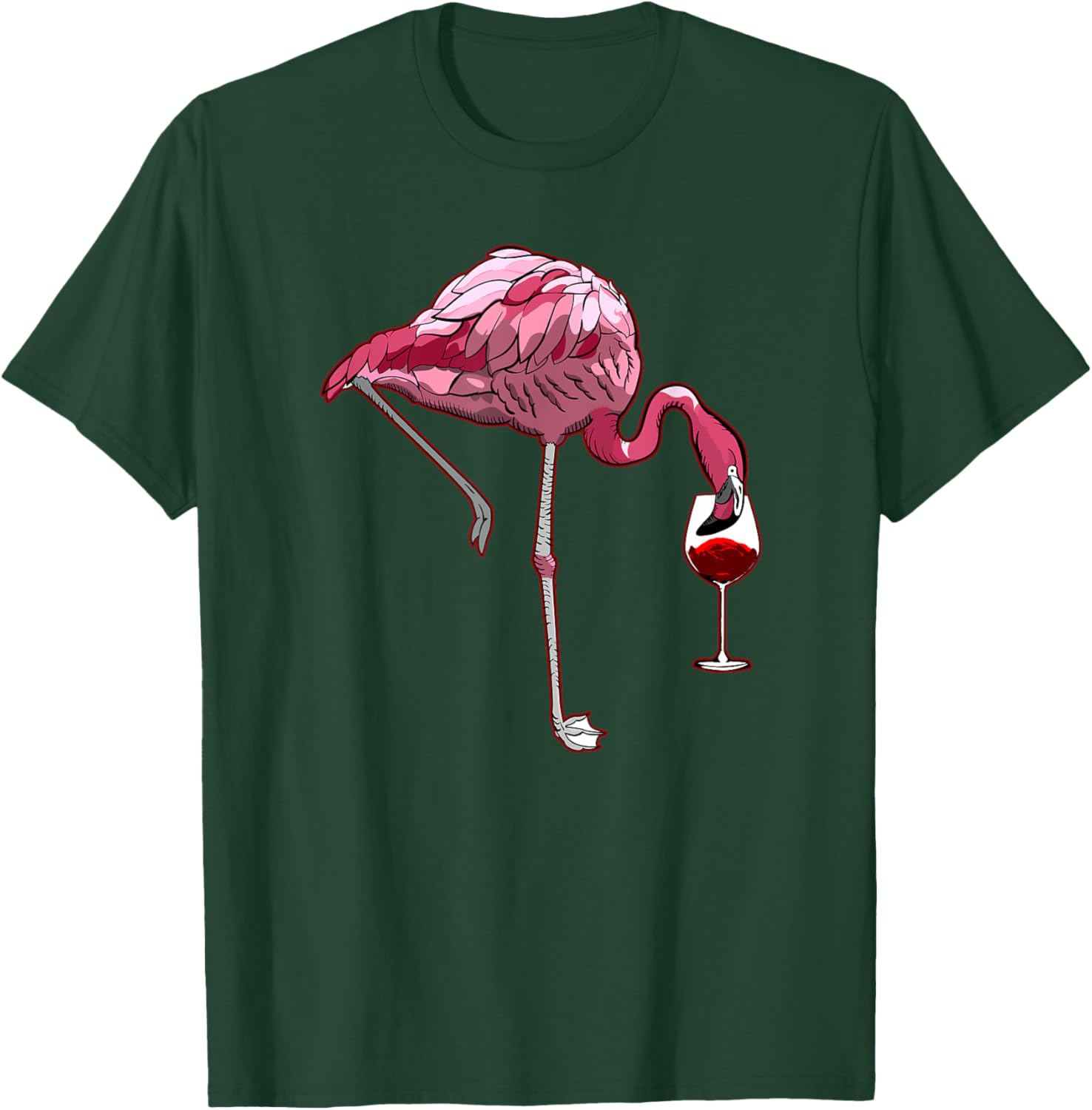Flamingo Wine Tasting Humor Drinking T-Shirt - T-Shirt | Forest