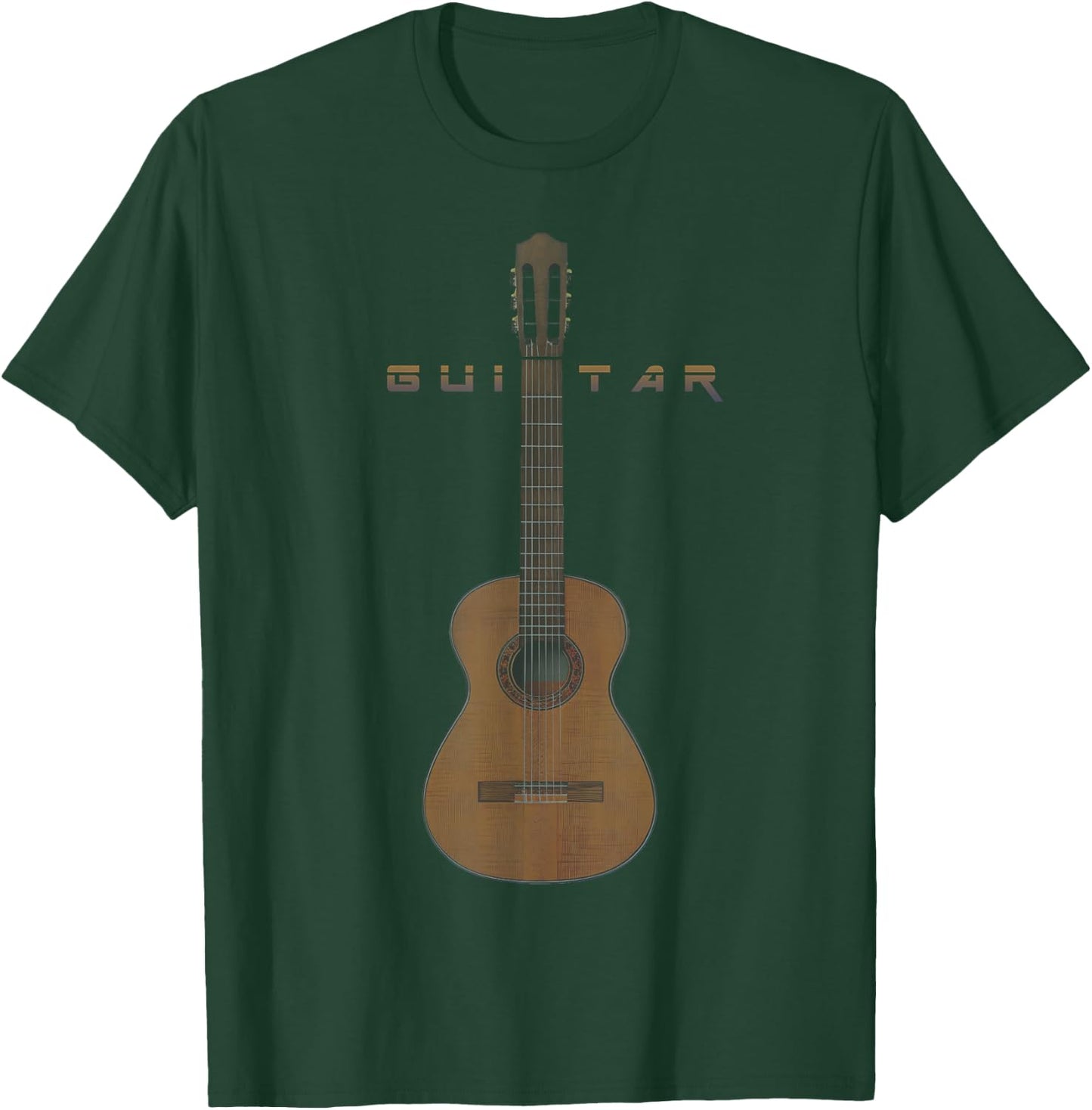 Acoustic Guitar, Guitarist, Guitar Player, Guitar Art Lover T-Shirt - T-Shirt | Forest