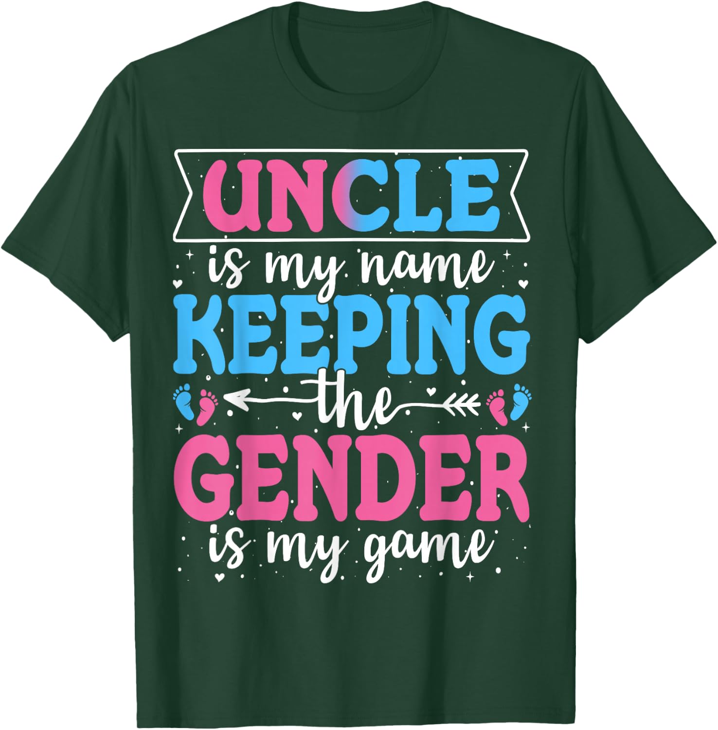 Keeper Of The Gender Uncle Baby Announcement Family Party T-Shirt - T-Shirt | Forest