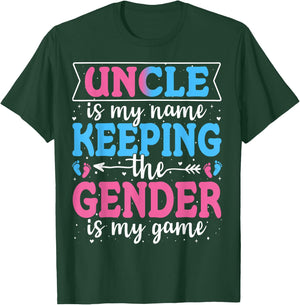 Keeper Of The Gender Uncle Baby Announcement Family Party T-Shirt - T-Shirt | Forest