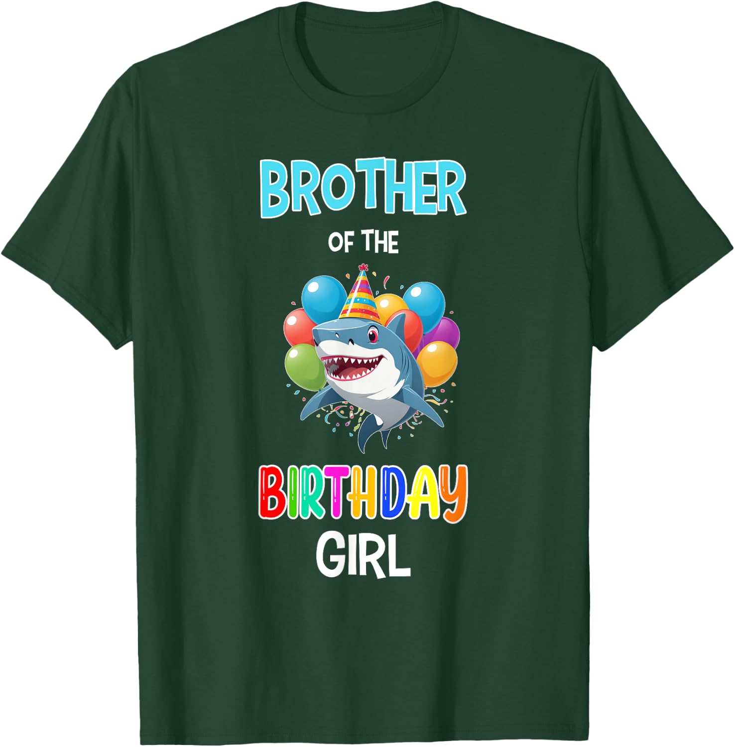 Brother of the Birthday Girl Shark Brother Shark Birthday T-Shirt - T-Shirt | Forest