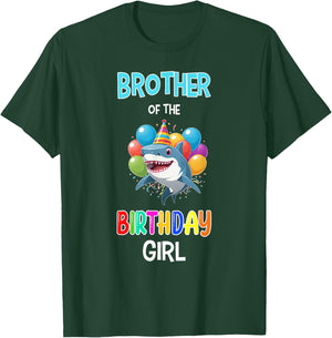 Brother of the Birthday Girl Shark Brother Shark Birthday T-Shirt - T-Shirt | Forest