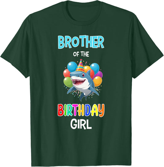 Brother of the Birthday Girl Shark Brother Shark Birthday T-Shirt - T-Shirt | Forest
