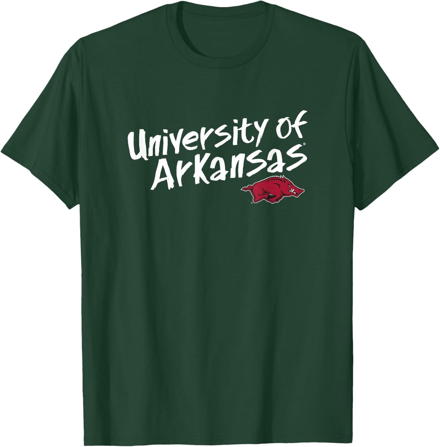 University of Arkansas Razorbacks Written Text T-Shirt - T-Shirt | Forest