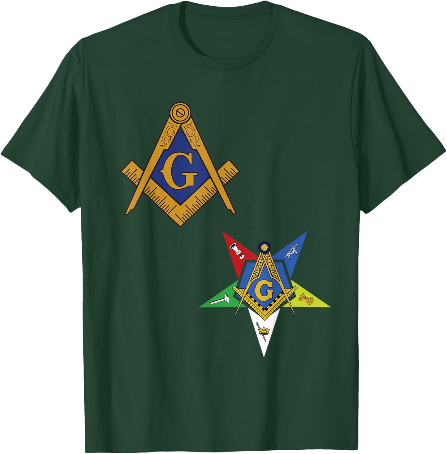 Mason Worthy Patron Split OES Masonic Order Eastern Star T-Shirt - T-Shirt | Forest