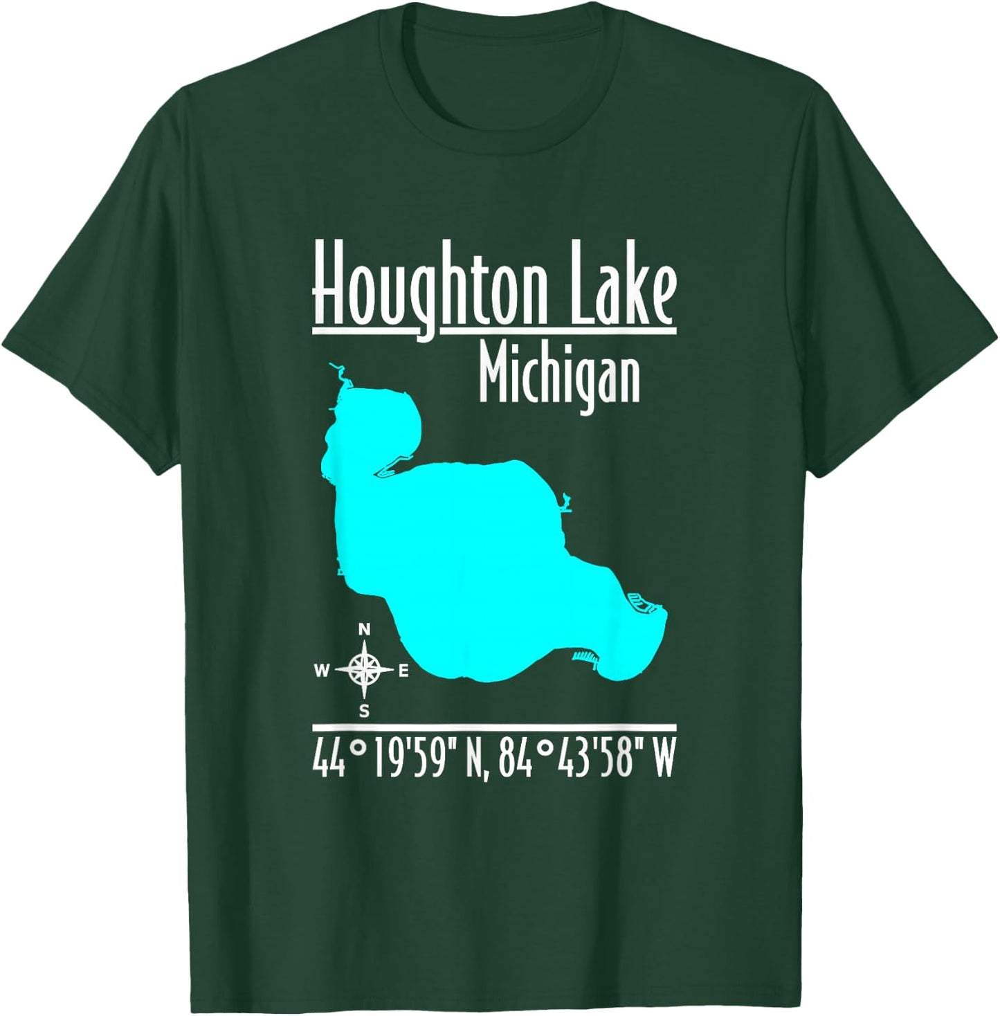 Modern Houghton Lake - Michigan T-Shirt - T-Shirt | Forest