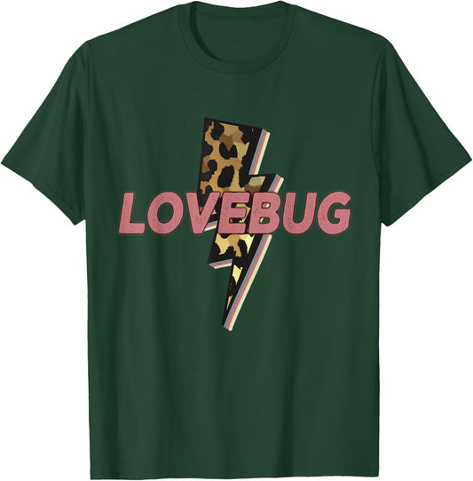 Lovebug Leopard Wife Gf Bolt Thunder Vintage Distressed T-Shirt - T-Shirt | Forest