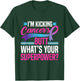 Kicking Cancers Butt Superpower Thyroid Cancer Awareness T-Shirt - T-Shirt | Forest
