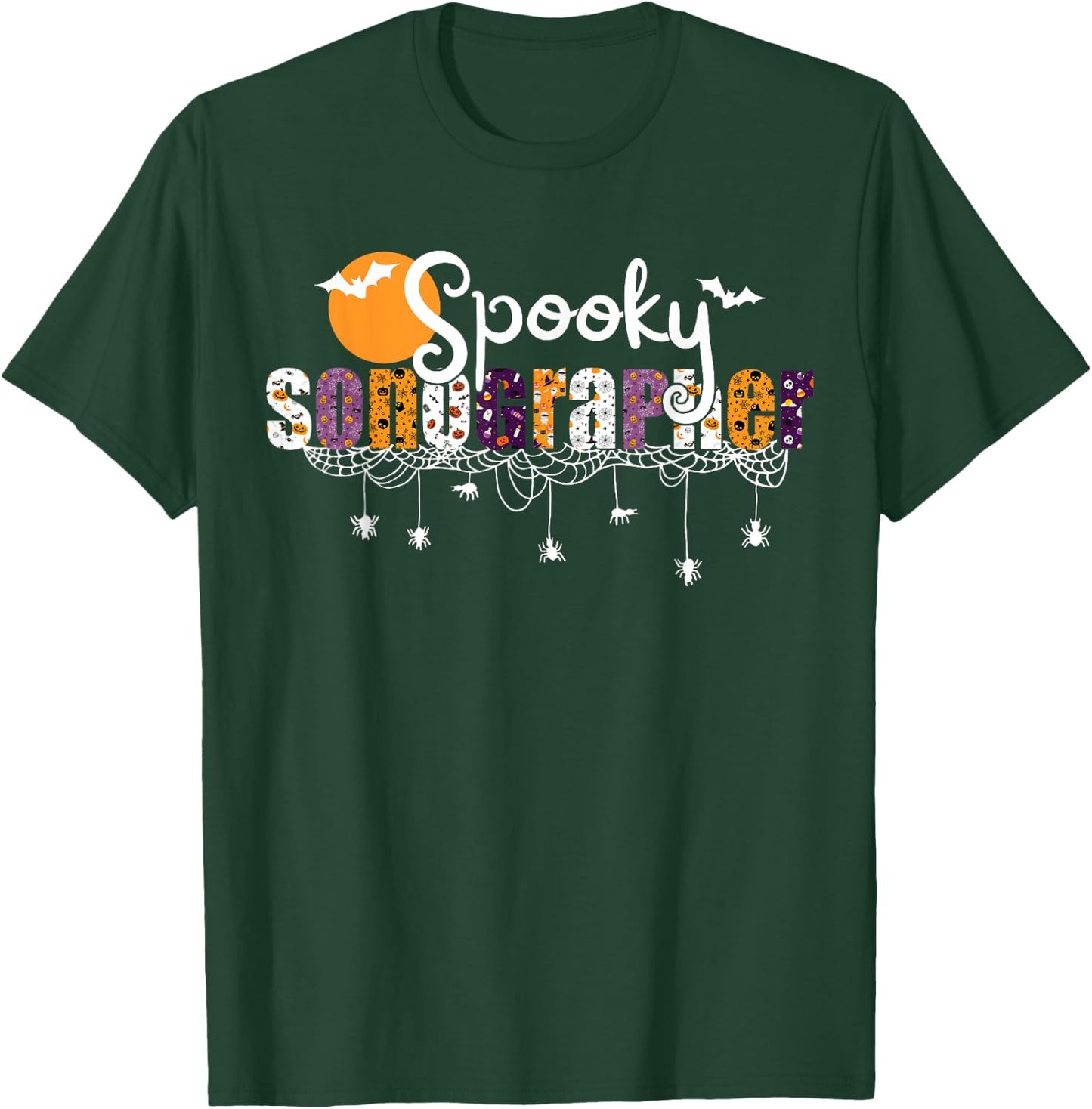 Retro Spooky Sonographer Halloween Ultrasound Technologist T-Shirt - T-Shirt | Forest