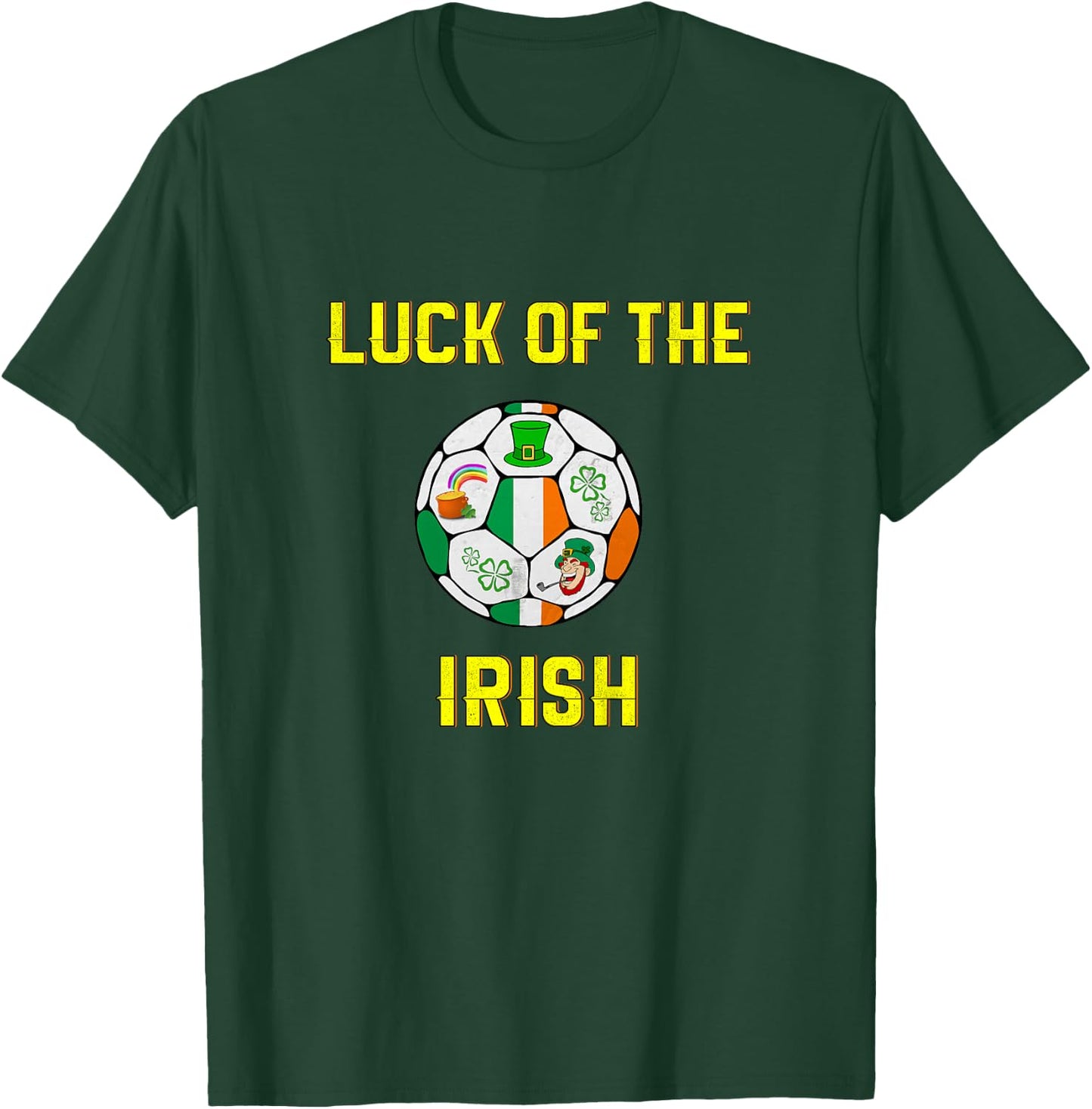 Kids Irish Flag Ireland Soccer Ball Art T-Shirt - T-Shirt | Forest
