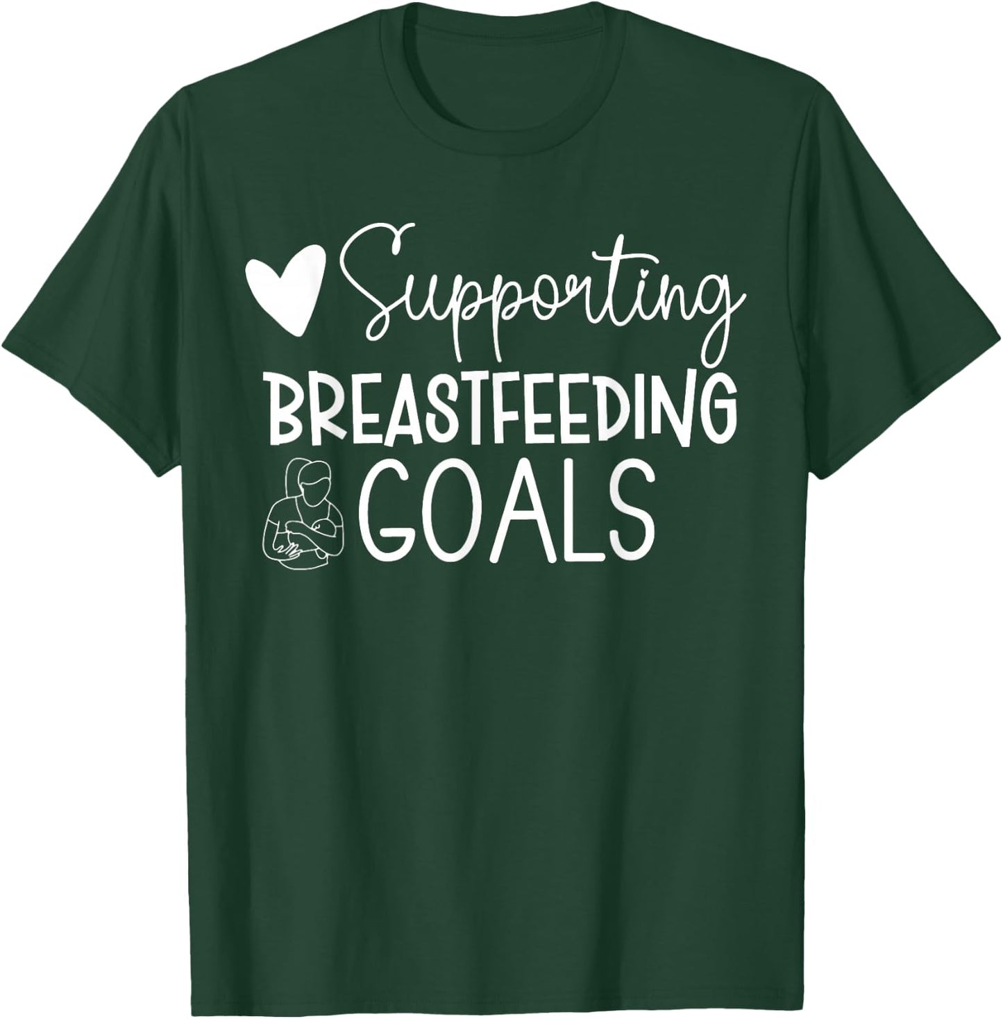 Retro Supporting Breastfeeding Goals IBCLC Crew T-Shirt - T-Shirt | Forest