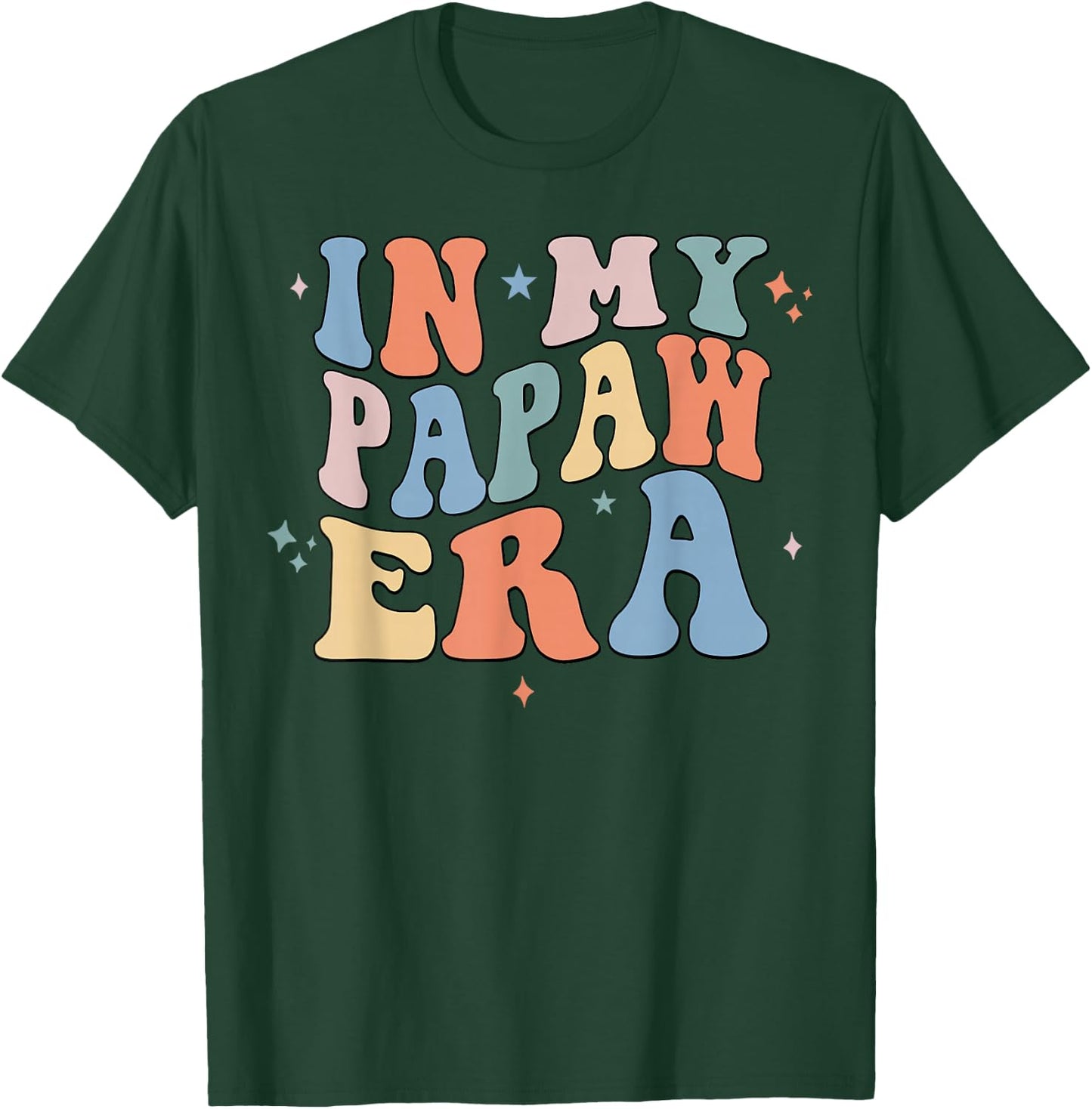 In My Papaw Era Retro Groovy Father's Day T-Shirt - T-Shirt | Forest