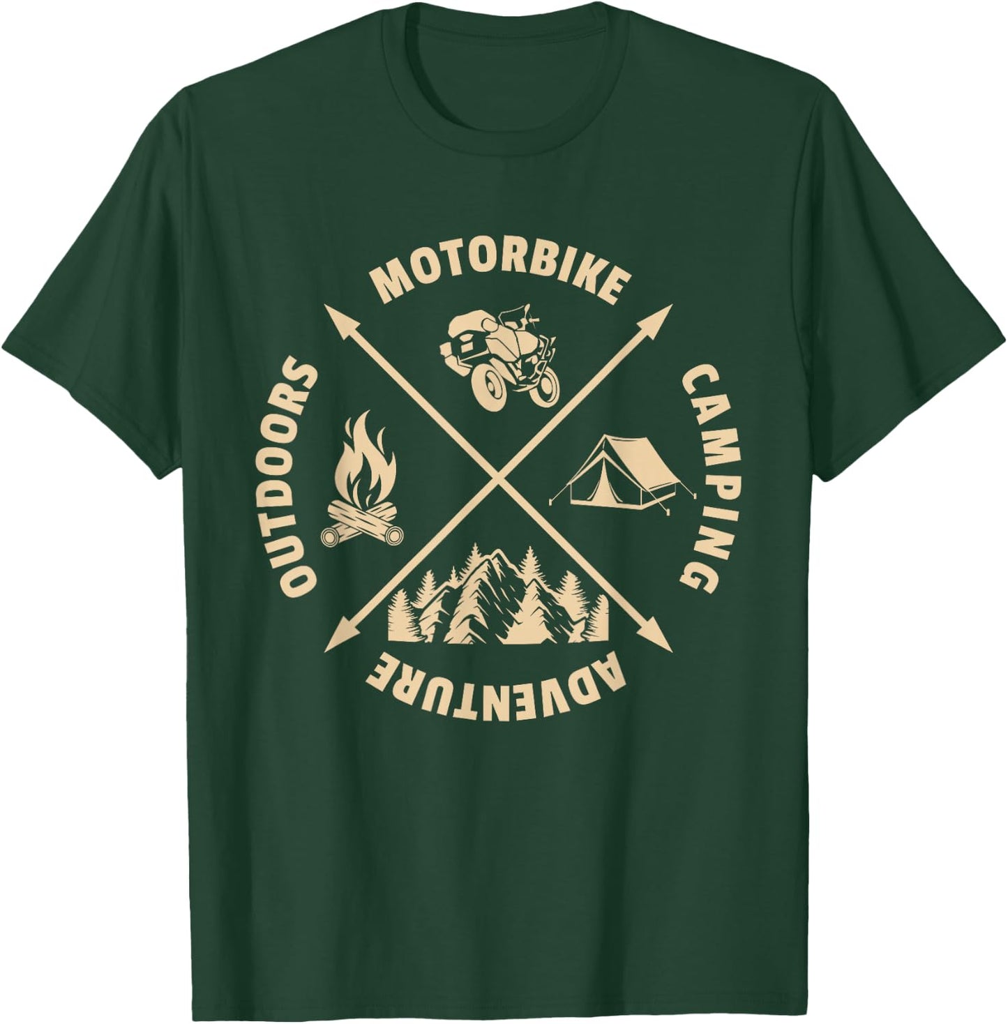 Adventure Rider Motorcycle Camping Dual Sport T-Shirt - T-Shirt | Forest