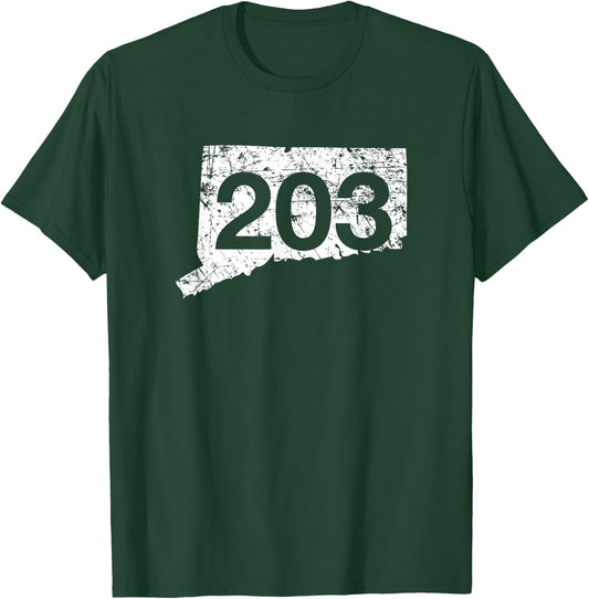 Stamford Bridgeport Area Code 203 Shirt, Connecticut Gift T-Shirt - T-Shirt | Forest