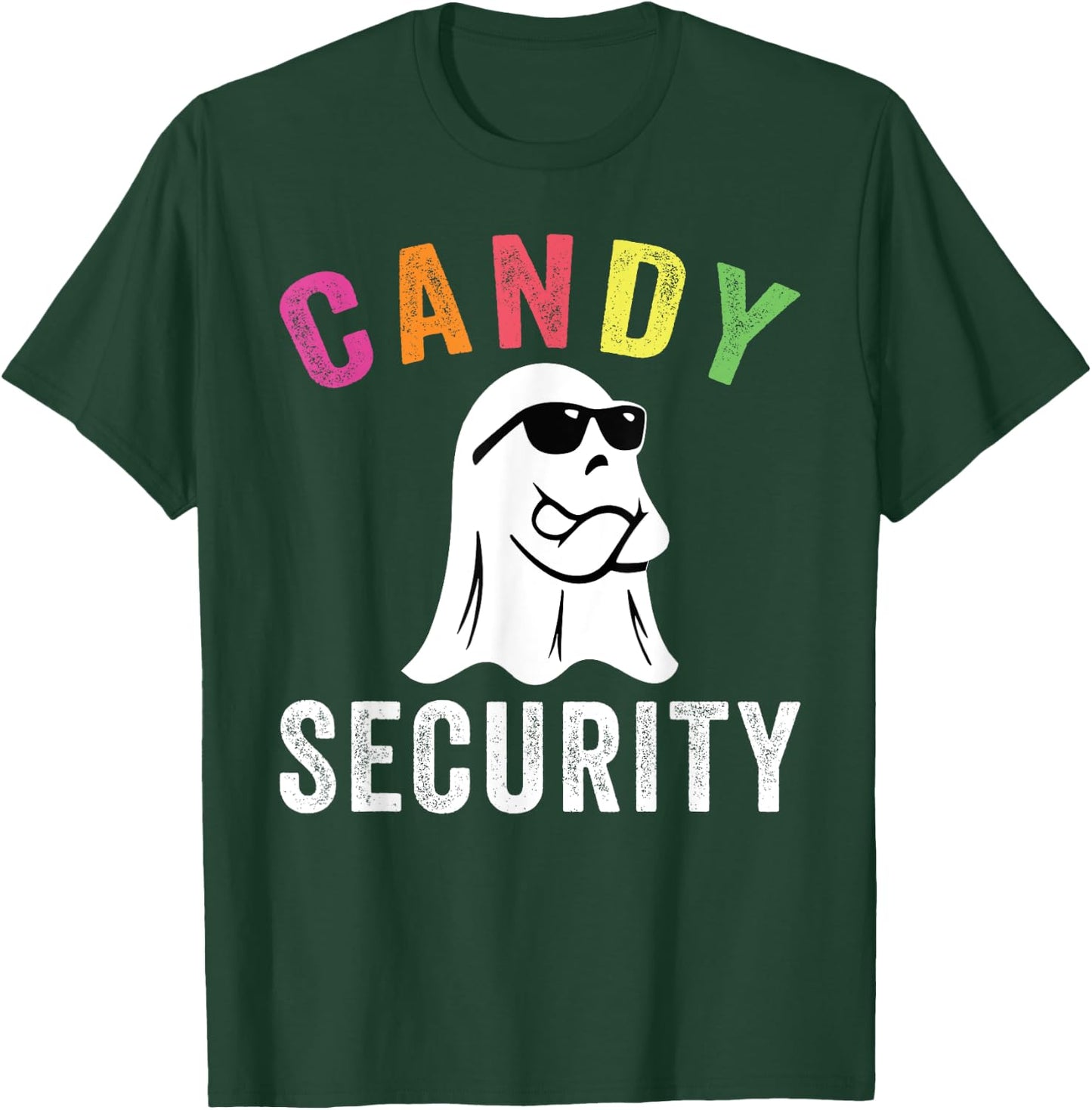 Halloween Costume Halloween Candy Security Funny Ghost T-Shirt - T-Shirt | Forest