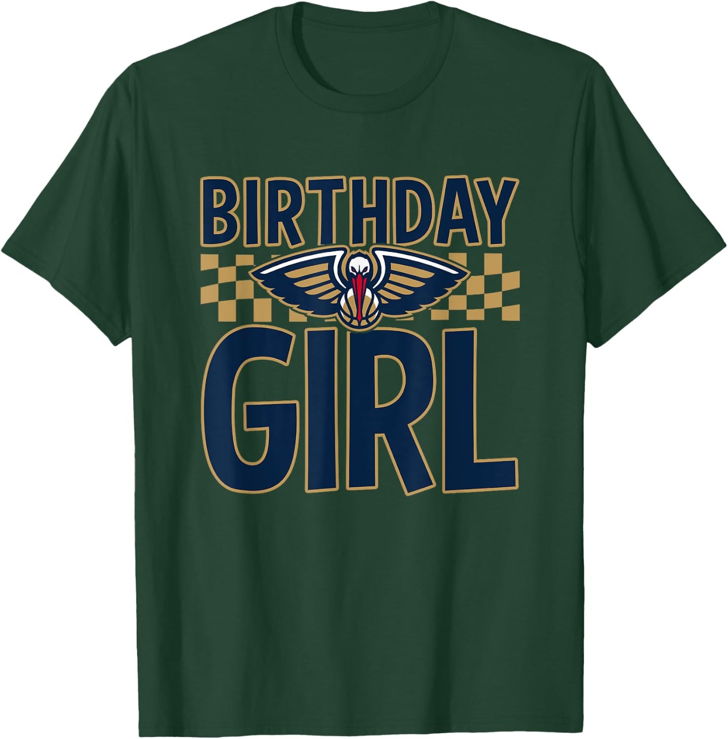 NBA New Orleans Pelicans Birthday Girl Checkered Logo T-Shirt - T-Shirt | Forest