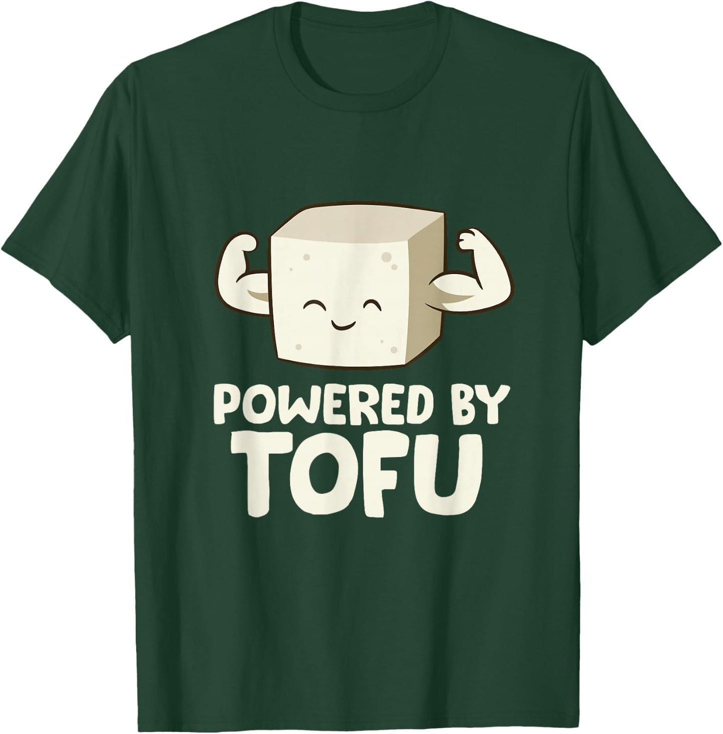 Vegan Vegetarian Love Tofu Powered By Tofu T-Shirt - T-Shirt | Forest