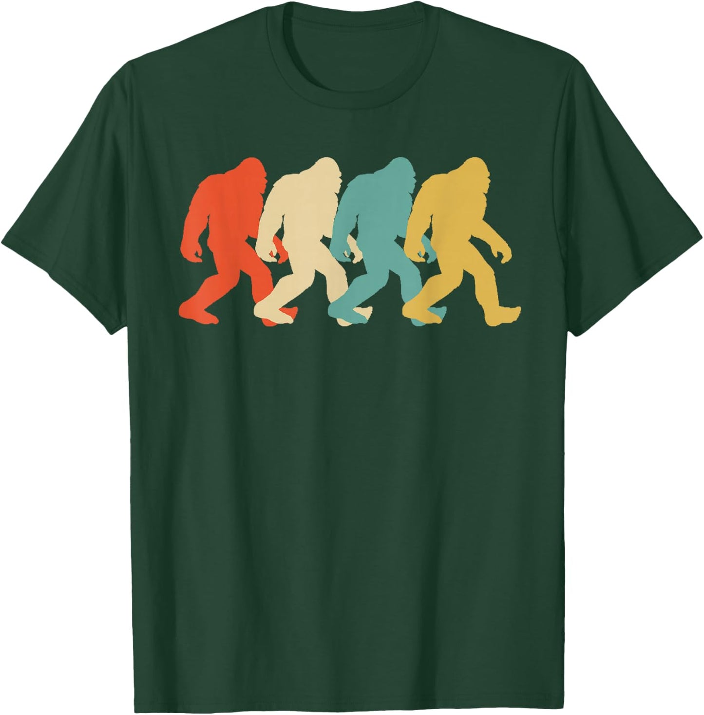 Bigfoot Silhouette Retro Pop Art Sasquatch Graphic T-Shirt - T-Shirt | Forest