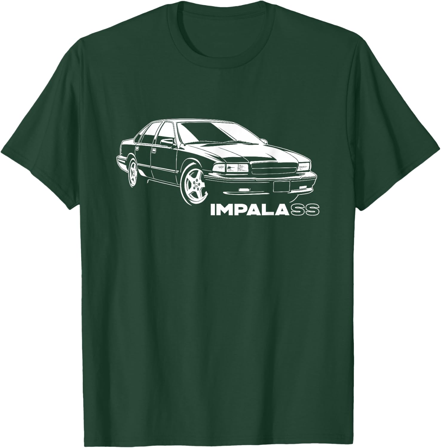 Impala SS Silhouette B Body Impala SS Car 94-96 Coupe OBS T-Shirt - T-Shirt | Forest