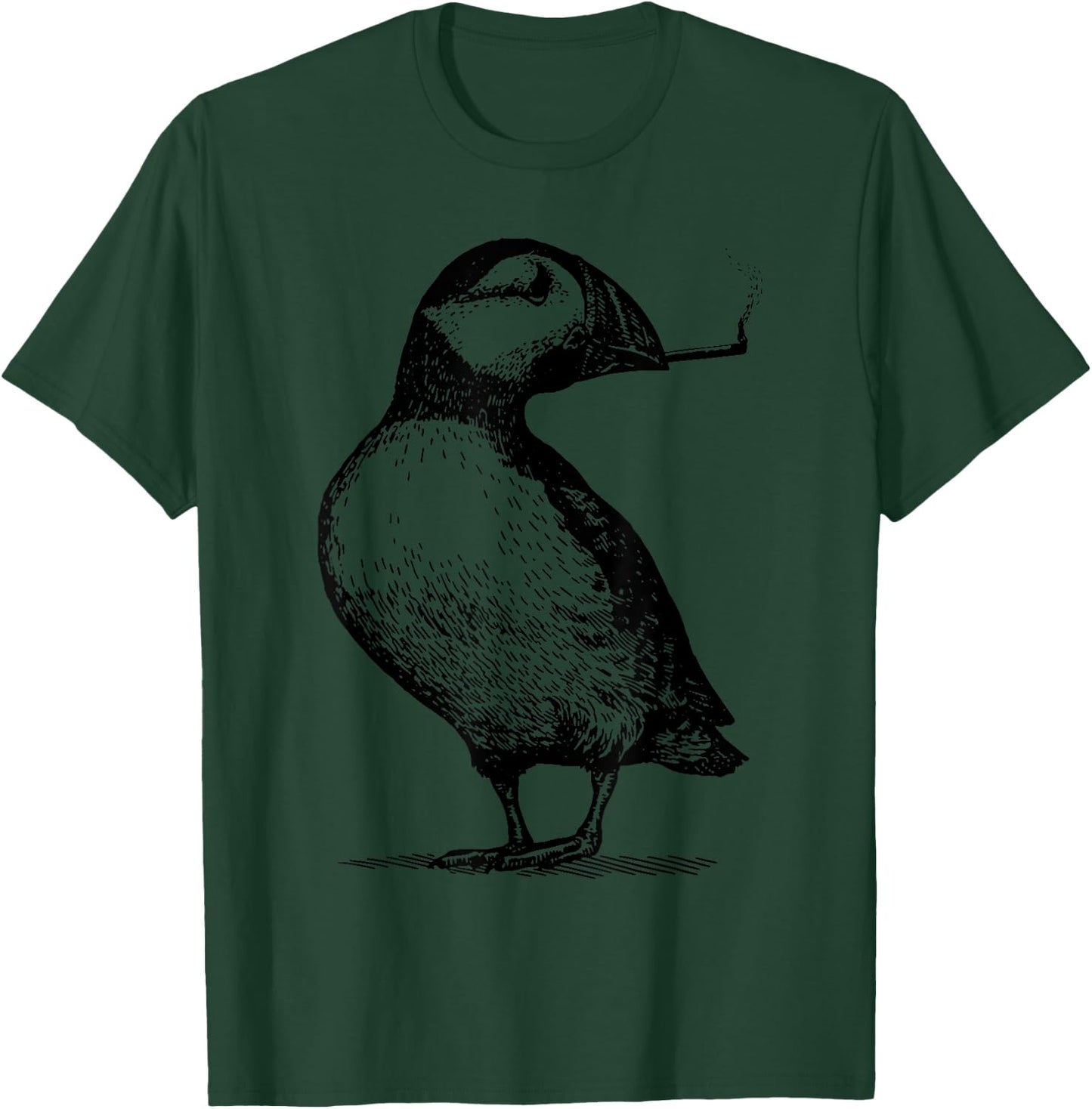 Vintage Cute Puffin Smoking Weed Cannabis Marijuana Stoner T-Shirt - T-Shirt | Forest