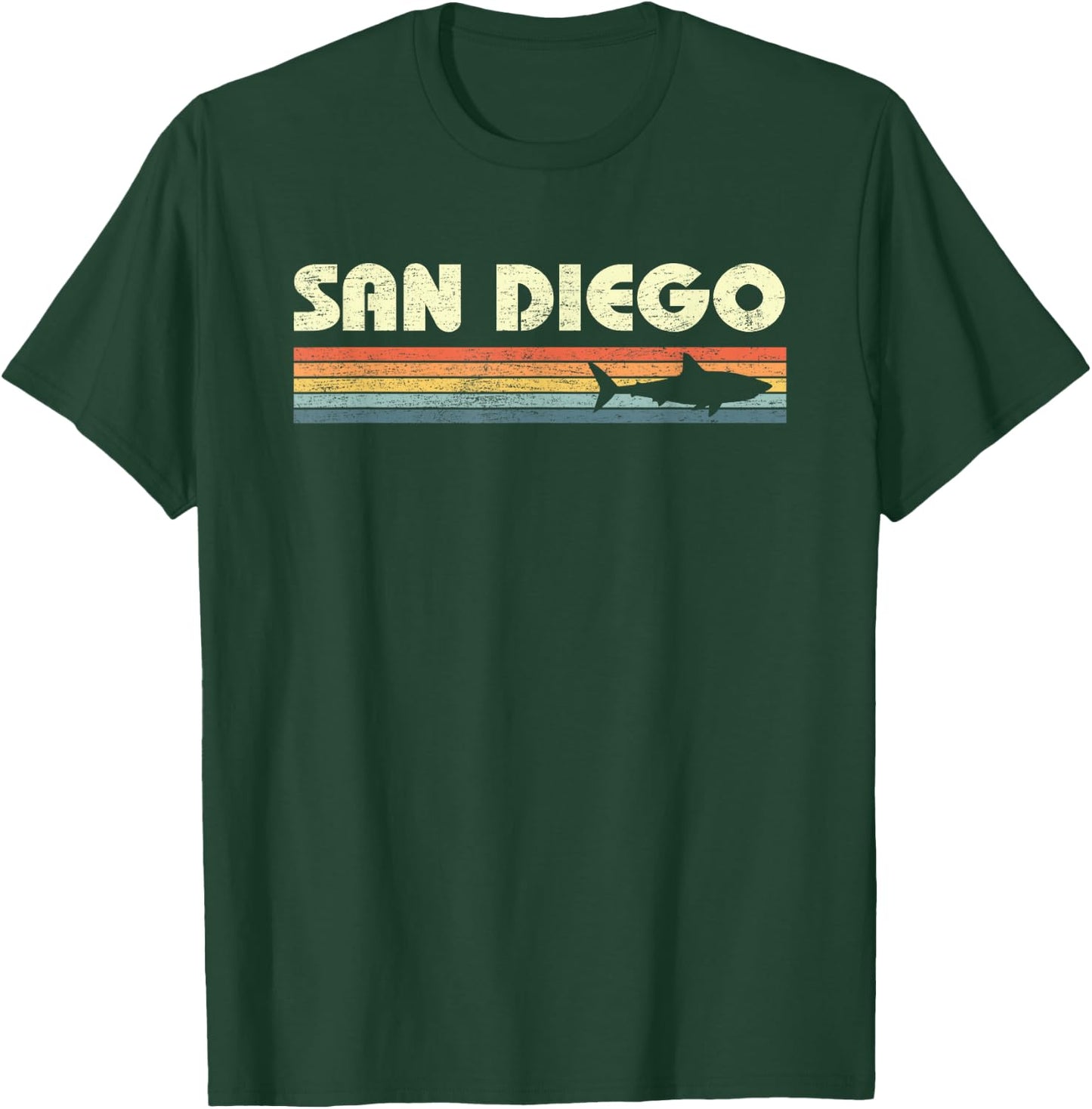 San Diego California Vintage Shark Souvenir Kids T-Shirt - T-Shirt | Forest