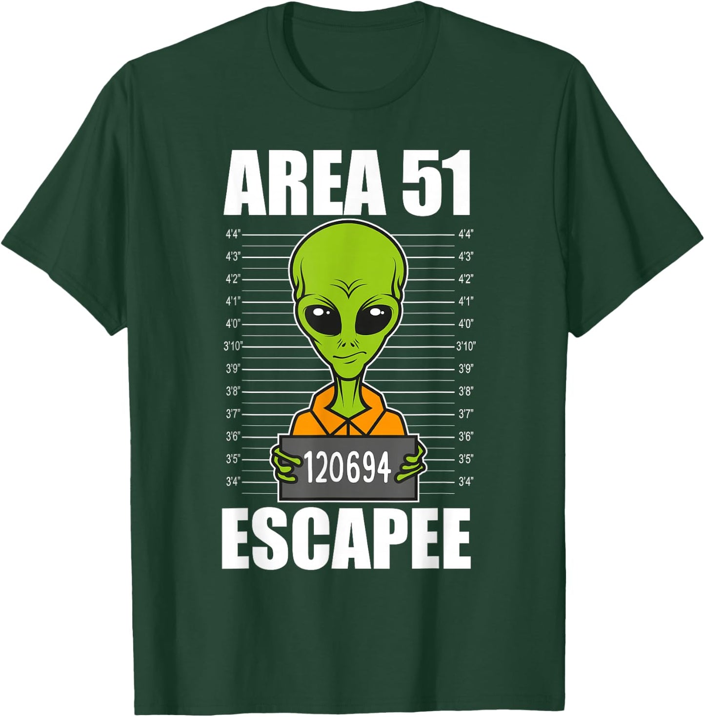 Storm Area 51 Alien Escapee from Area 51 - Alien Mugshot T-Shirt - T-Shirt | Forest