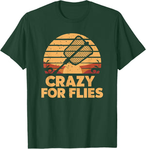 Housefly Killer, Crazy For Flies, Retro Fly Swatter T-Shirt - T-Shirt | Forest