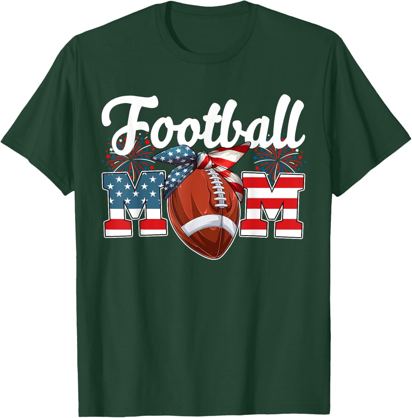 Football Mom 4th Of July Costume Player Matching Family T-Shirt - T-Shirt | Forest