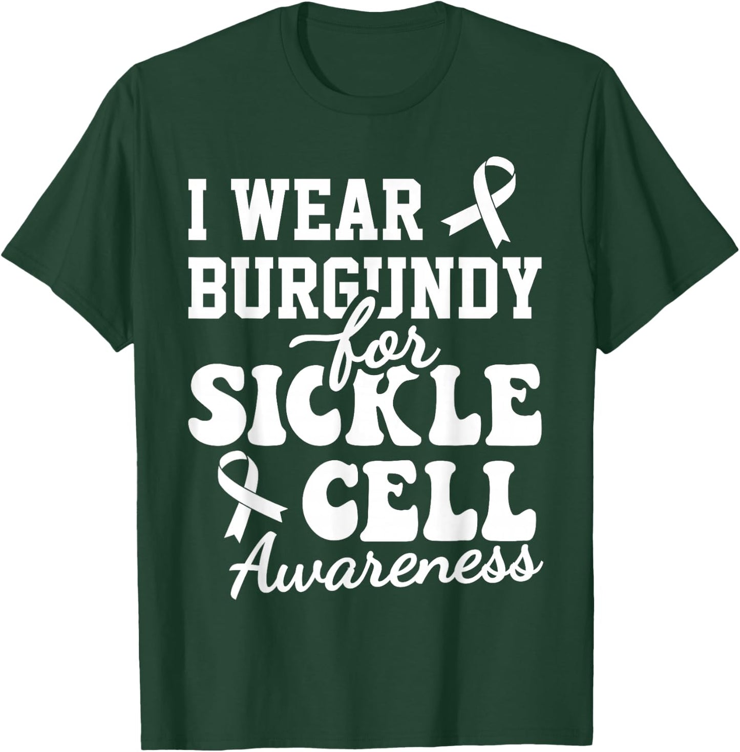 Kids I Wear Burgundy For Sickle Cell Anemia Awareness T-Shirt - T-Shirt | Forest